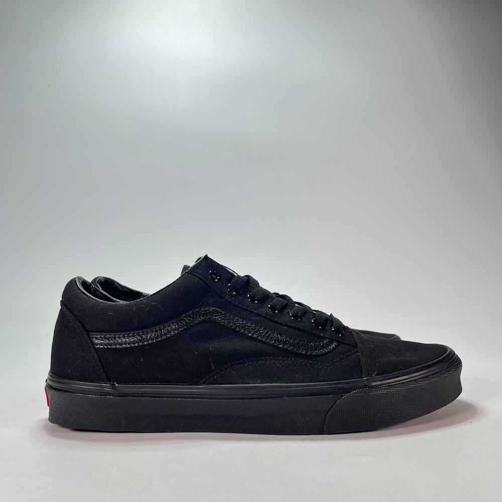 Vans Old Skool Triple Black Low Top Skateboarding Shoes 500714 Men's Size 12